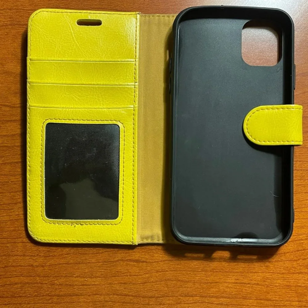 Yellow iPhone 6 Wallet Case Card Holder Flip Cover